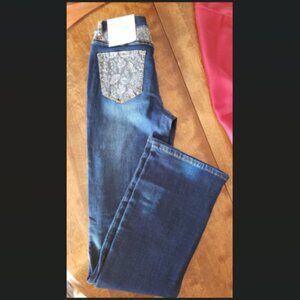 Ranch Dress'n Jeans Women's BootCut M(8-10) Riding Denim Cowgirl SPACE COWBOY